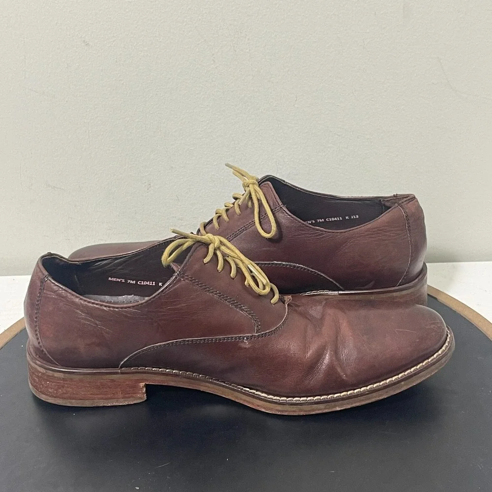 Cole Haan Oxford Shoes Men 7.5M Brown Leather Lace-Up Dress‎ Business Casual